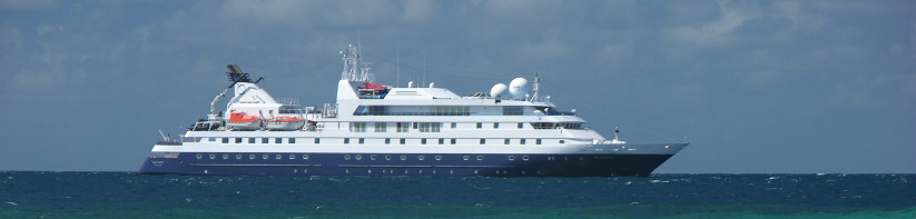 Cruise ship on blue waters